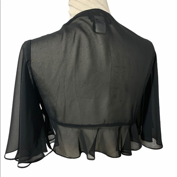 Chiffon black ruffled caplet - Picture 3 of 8